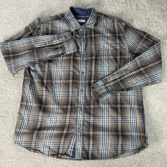 32 Bar Blues 100% Cotton Long Sleeve Button Front Shirt Multicolor Mens Large - Picture 2 of 7